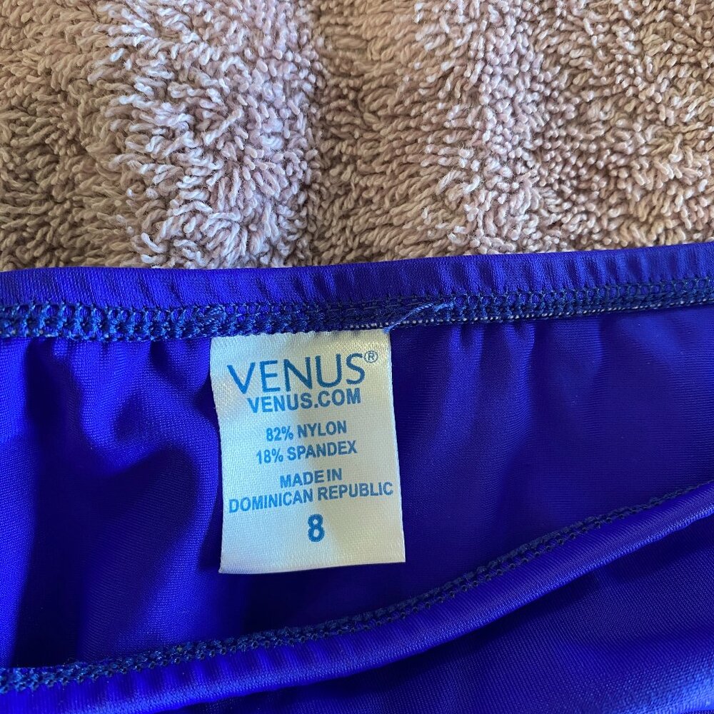 Venus Royal Blue Triangle Bikini Set Size 8 Top / Size 2 Bottom Tie Side Swimwea - Picture 2 of 6